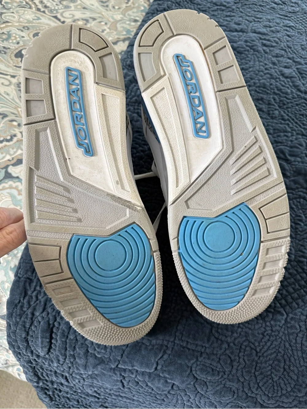 Air Jordan Retro Style White & University Blue Sneakers